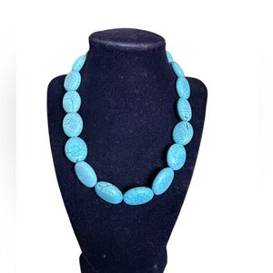 Dyed Howlite Turquoise Style Heavy Statement Boho Southwestern Necklace
